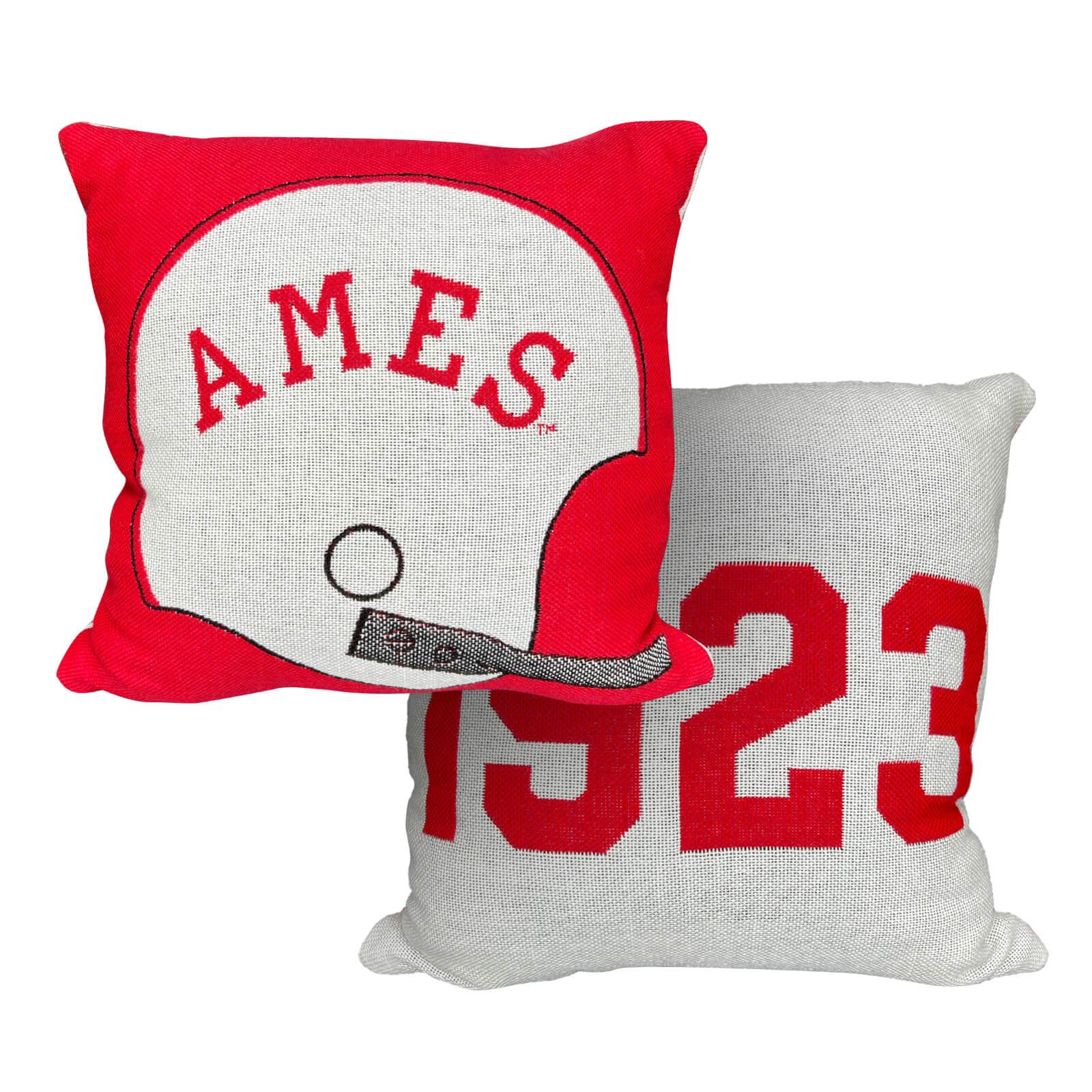 Ames Helmet 2-Sided Cardinal & Gray 20in x 20in Pillow